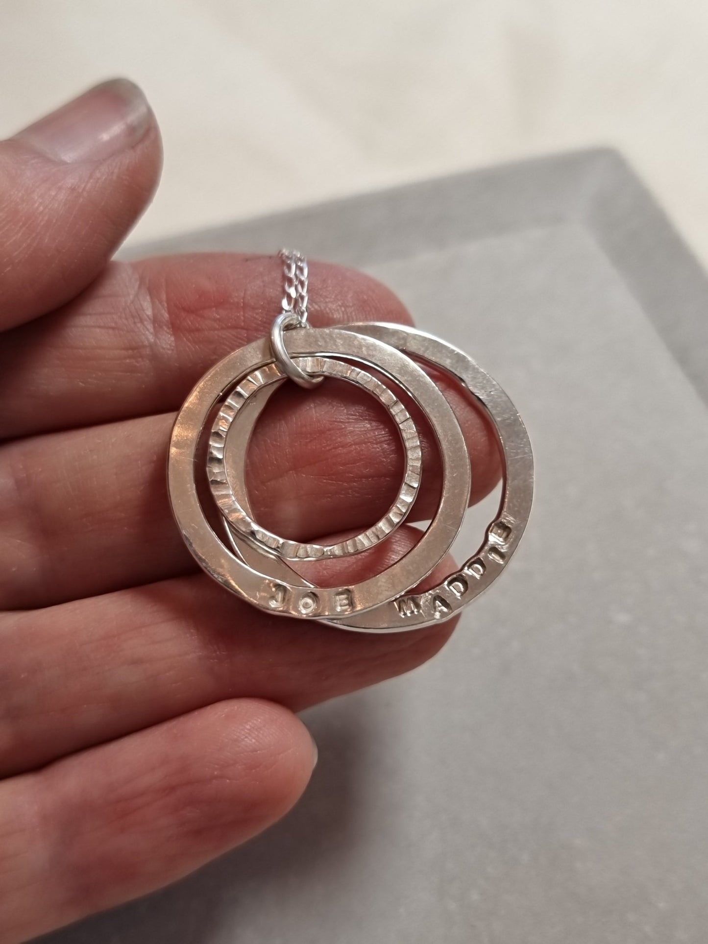 Personalised hammered necklace - Saturday 27th September