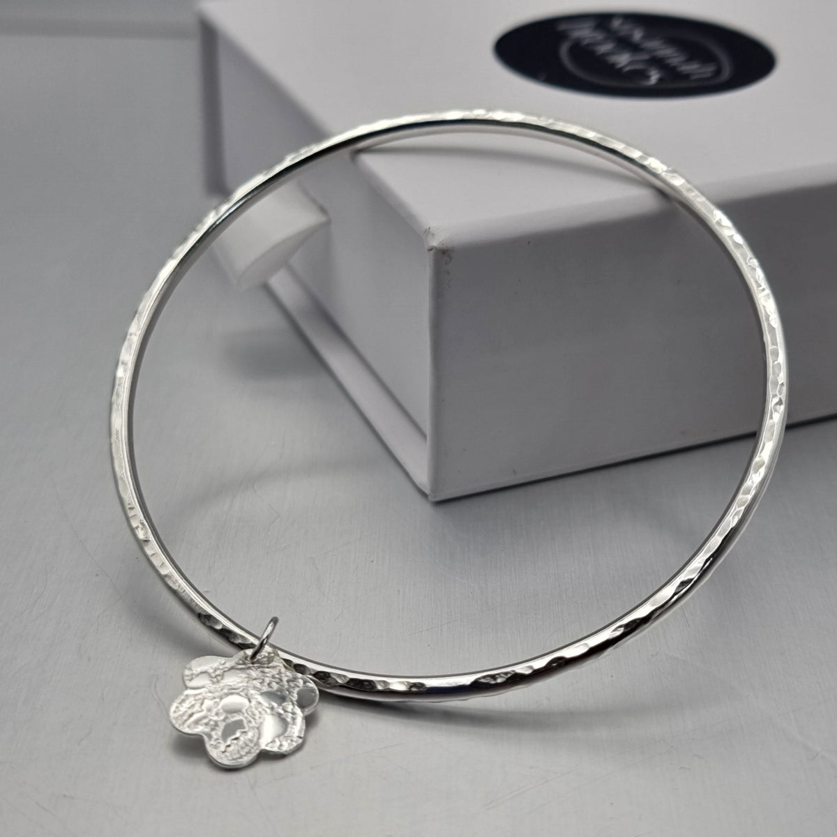 Bangle with lace heart charm - The Studio at Wirksworth
