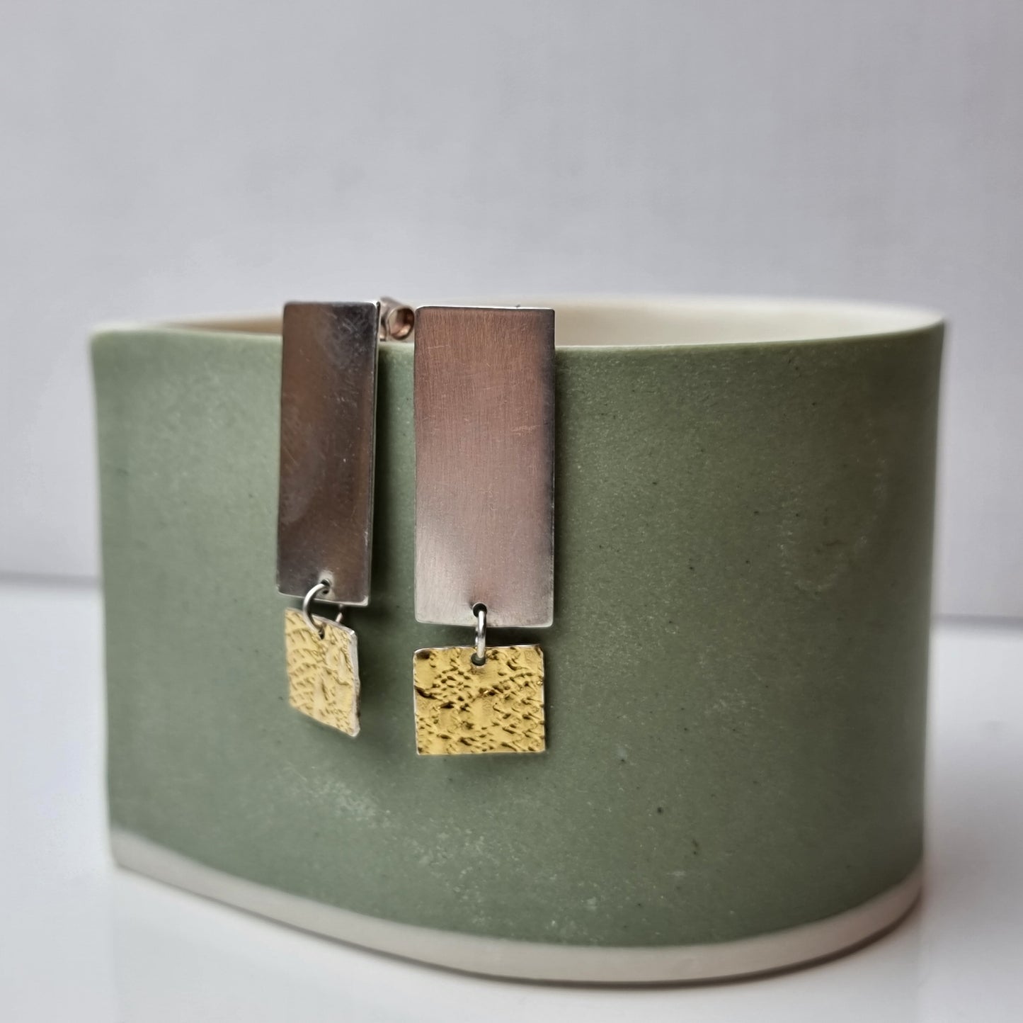 Lace stud earrings with gold - The Studio at Wirksworth