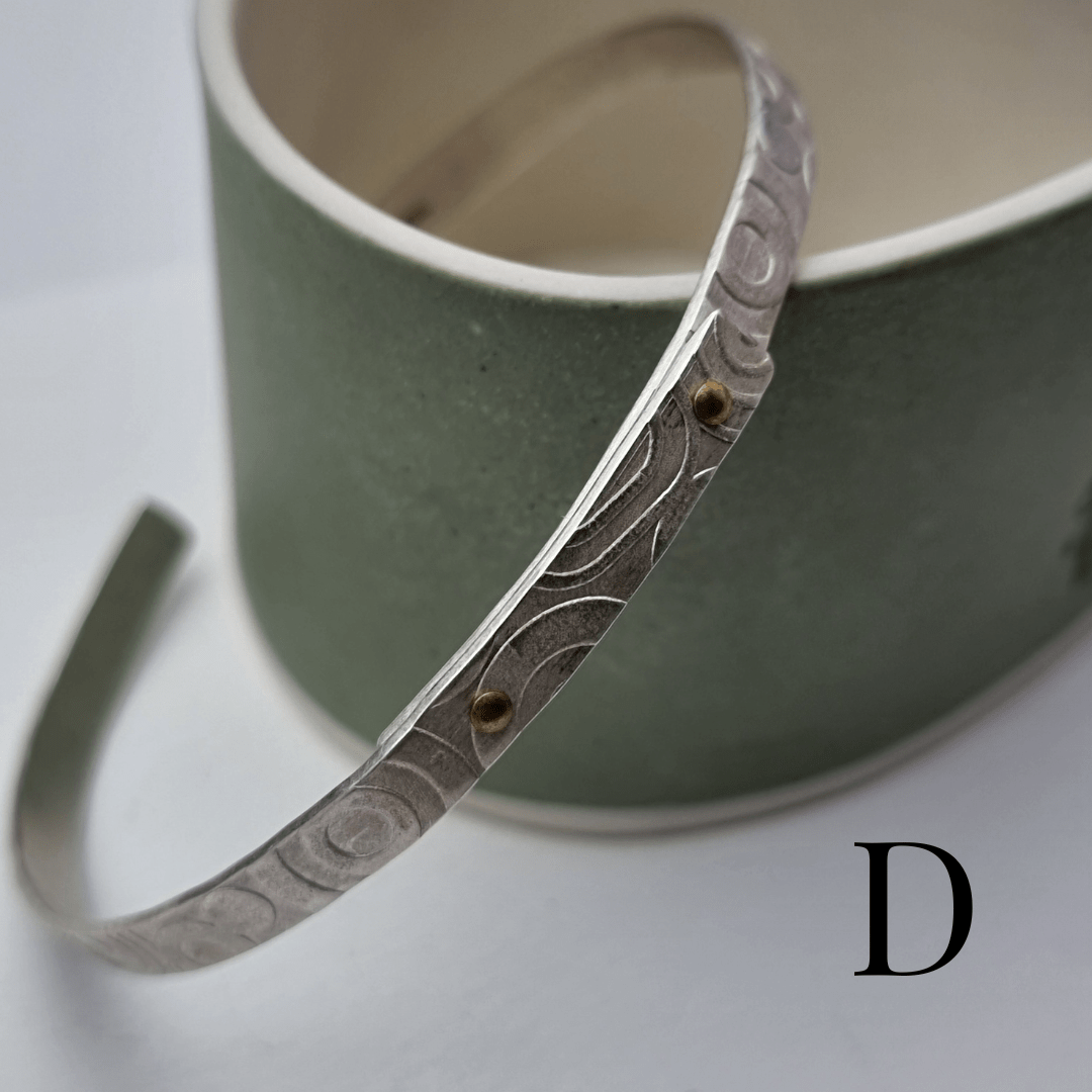 Riveted silver bangle - The Studio at Wirksworth