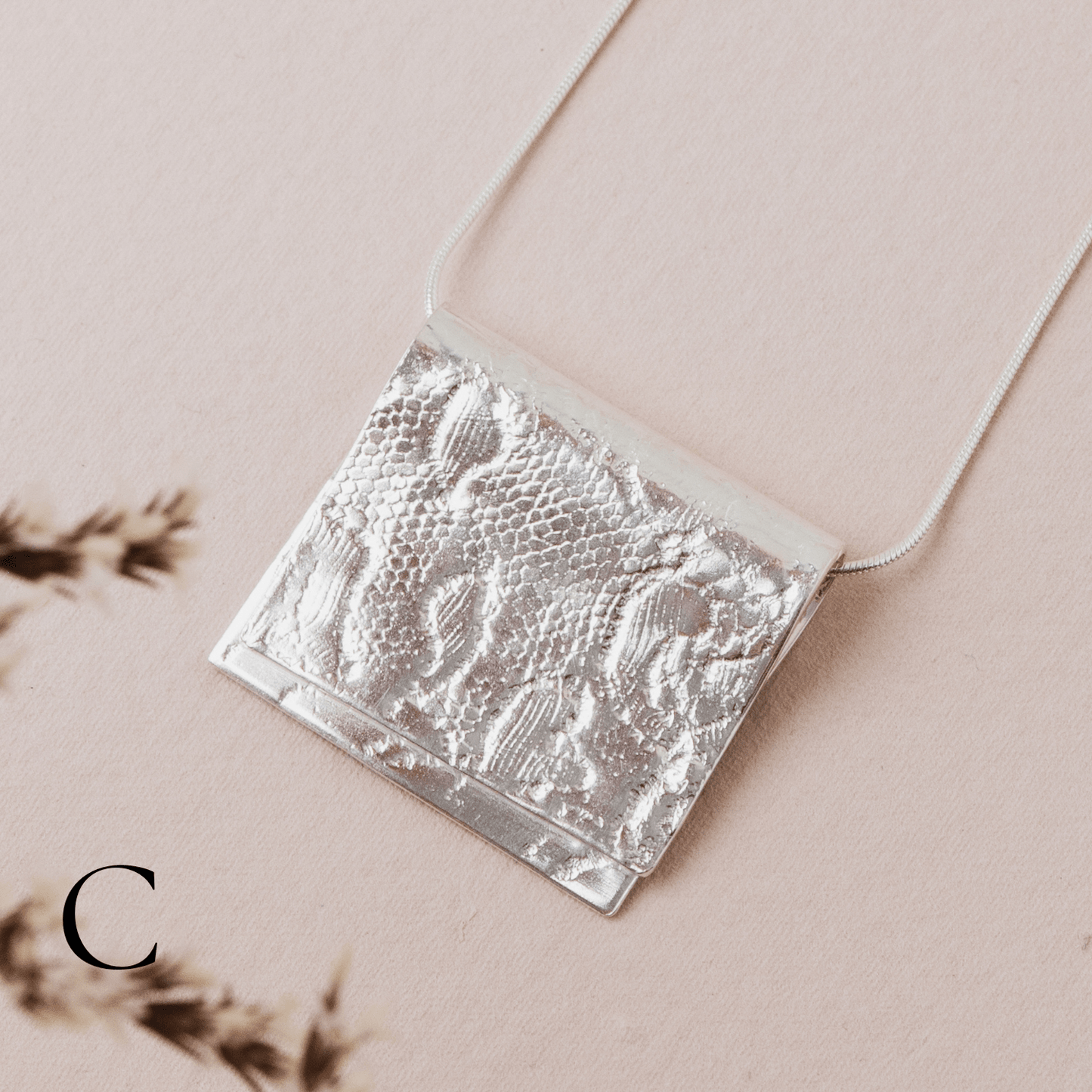 Silver lace fold necklace - The Studio at Wirksworth