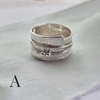 Silver lace rings with spinning accent beads - The Studio at Wirksworth