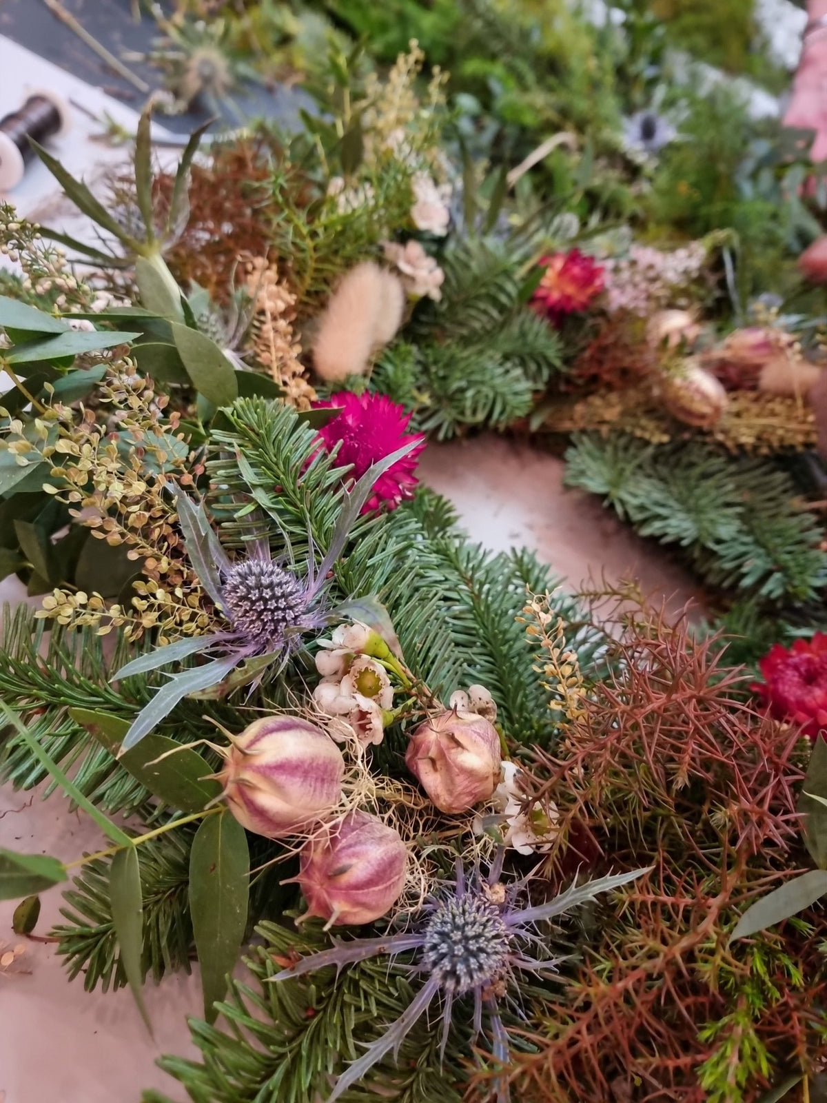 Christmas wreath workshop - Sunday 29th November evening - The Studio at Wirksworth