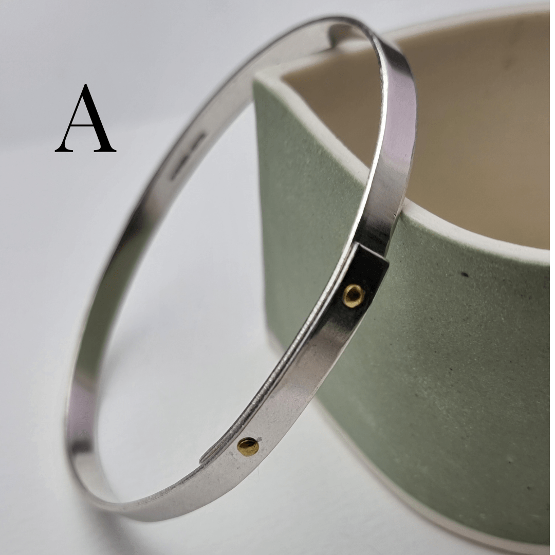 Riveted silver bangle - The Studio at Wirksworth