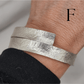 Heavy lace silver ribbon bangle - The Studio at Wirksworth