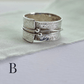 Silver lace rings with spinning accent beads - The Studio at Wirksworth