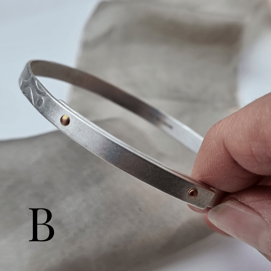 Riveted silver bangle - The Studio at Wirksworth