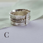 Silver lace rings with spinning accent beads - The Studio at Wirksworth