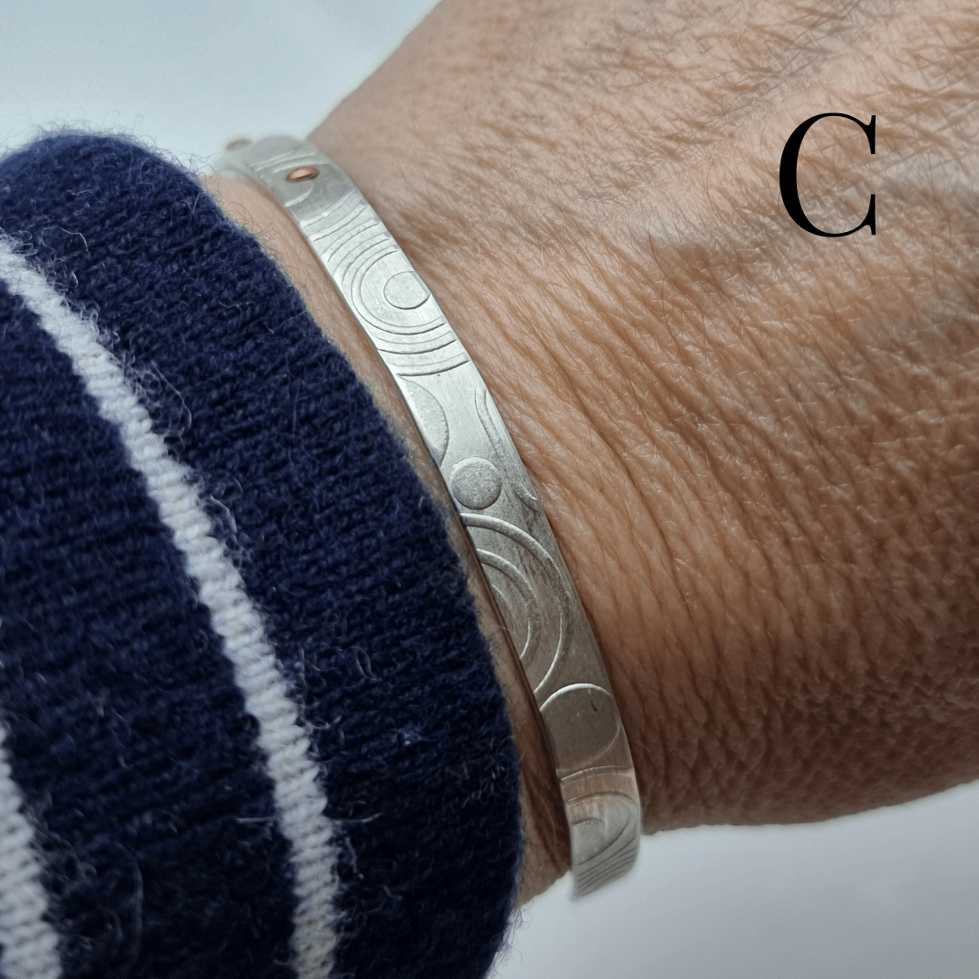 Riveted silver bangle - The Studio at Wirksworth