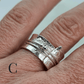 Silver lace rings with spinning accent beads - The Studio at Wirksworth