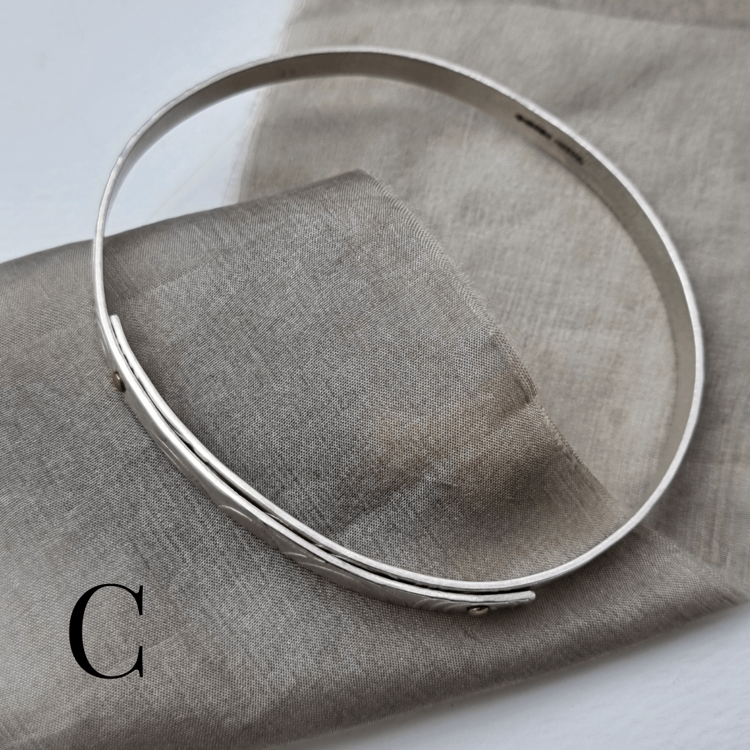 Riveted silver bangle - The Studio at Wirksworth