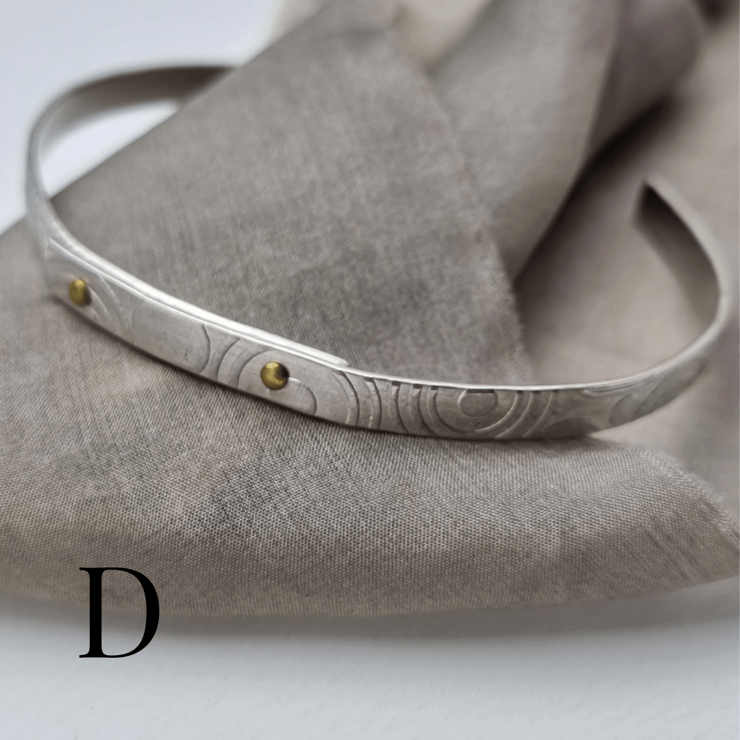 Riveted silver bangle - The Studio at Wirksworth