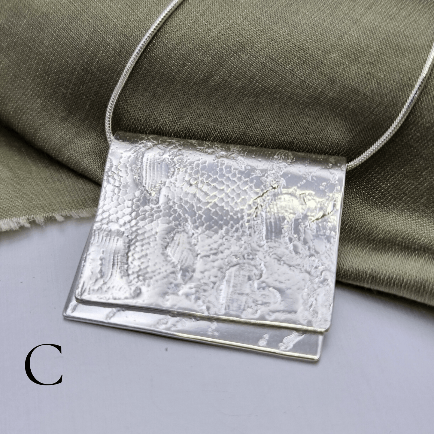 Silver lace fold necklace - The Studio at Wirksworth
