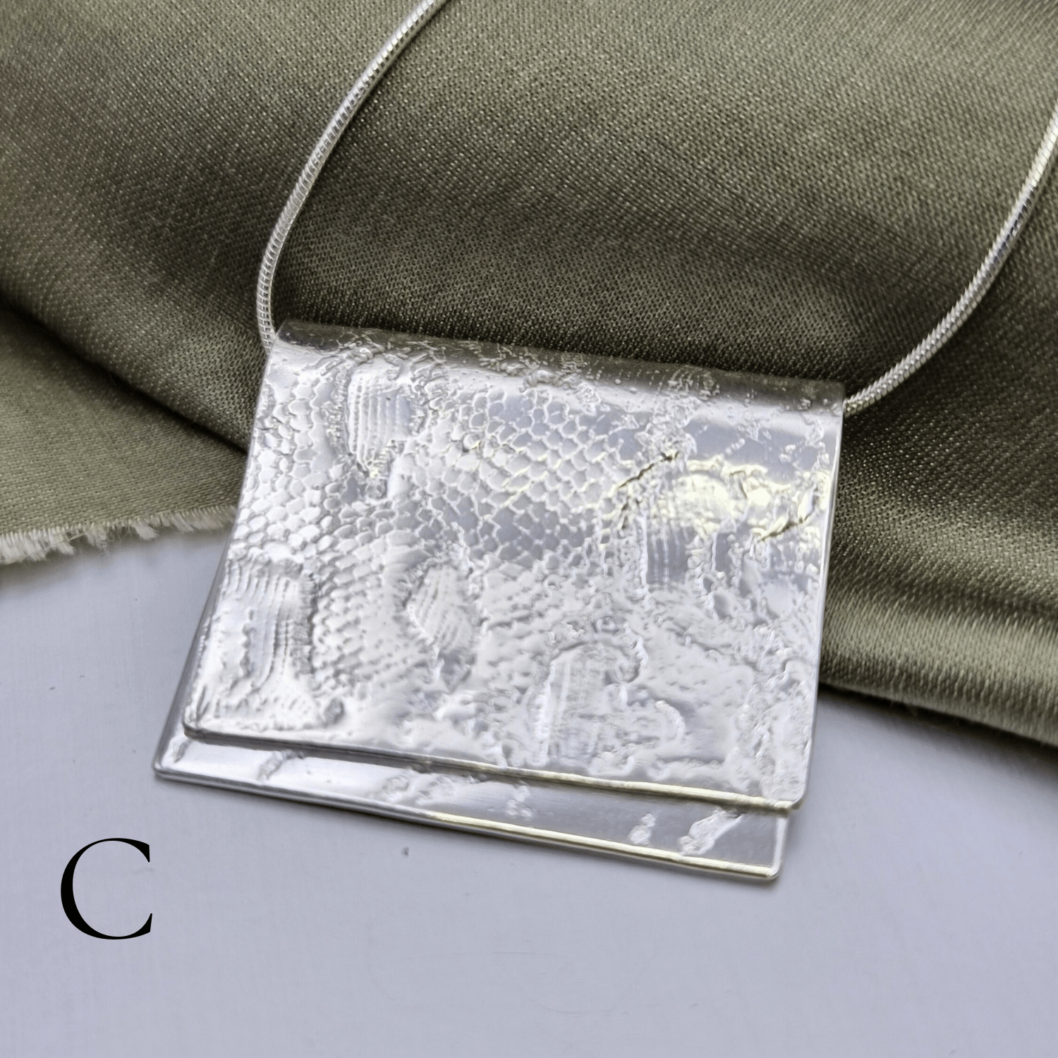 Silver lace fold necklace - The Studio at Wirksworth