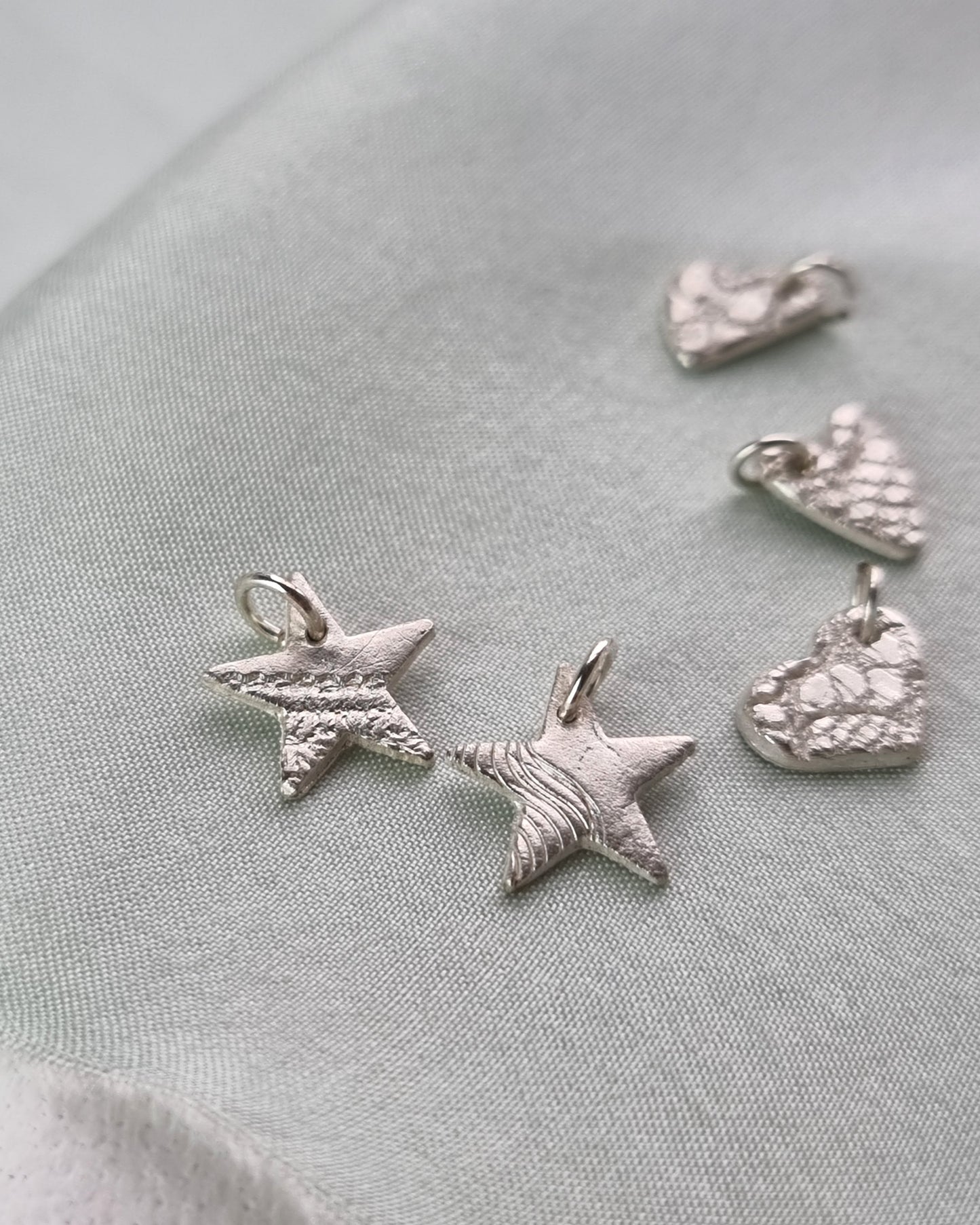 Silver metal clay charms