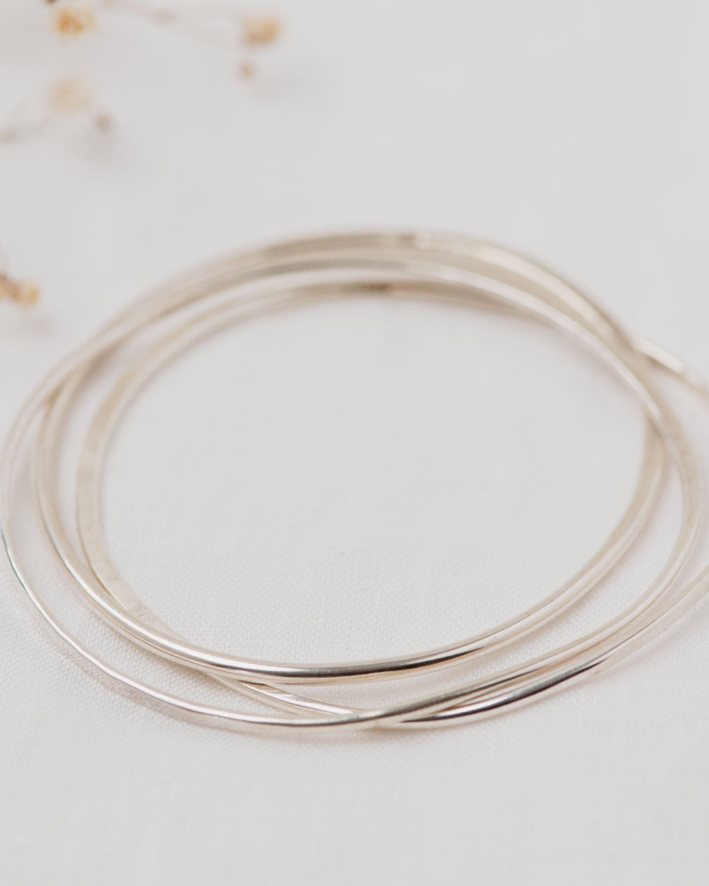 Stacking silver bangles