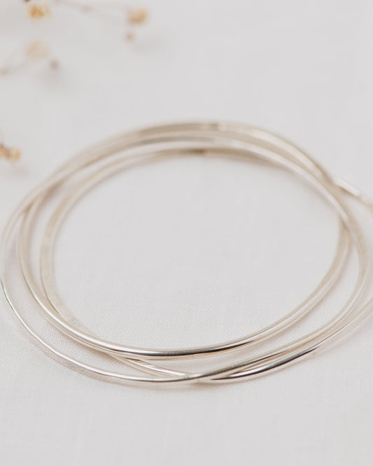 Stacking silver bangles