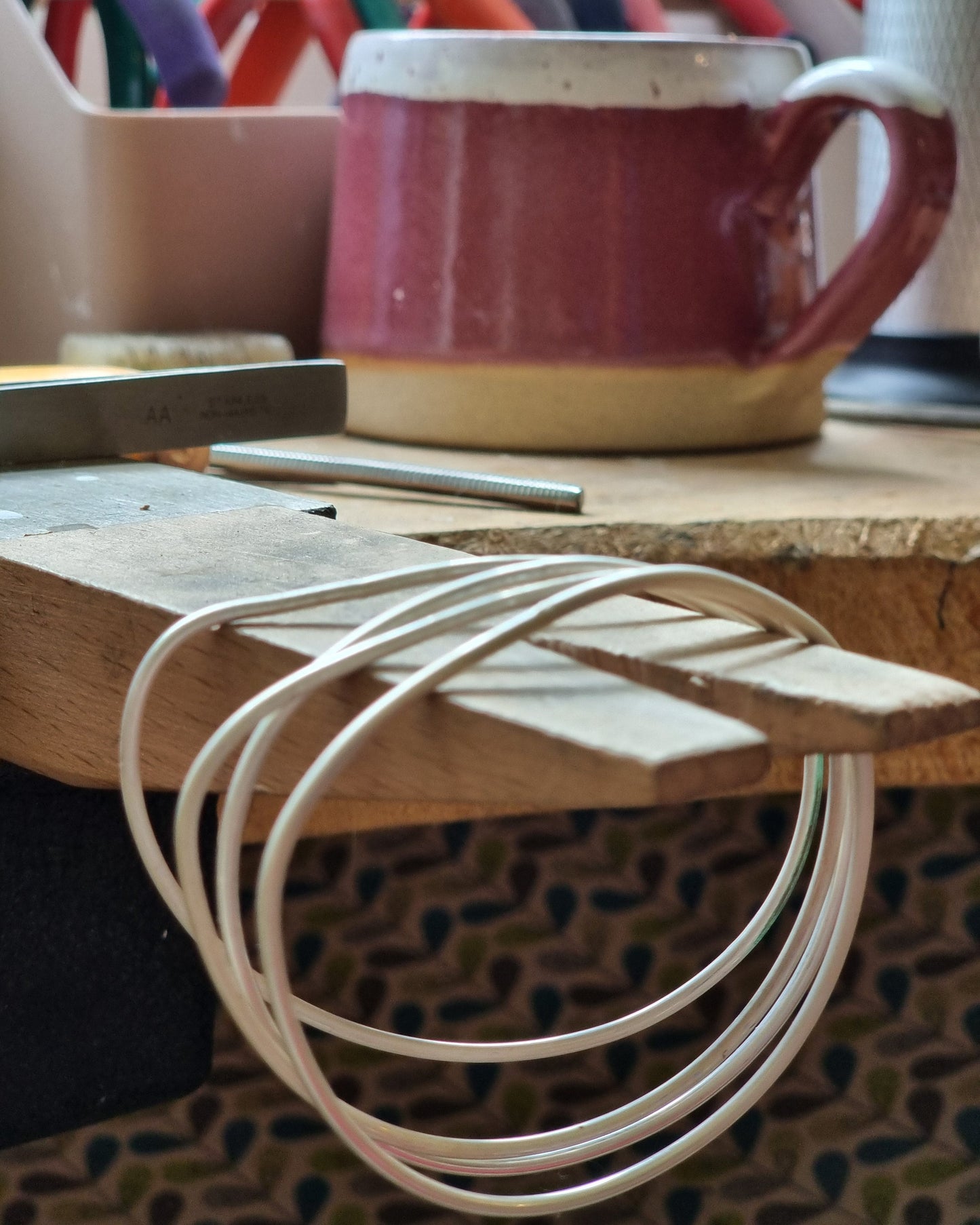 Stacking silver bangles