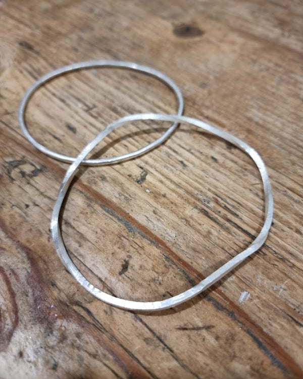 Stacking silver bangles