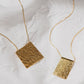 Flat lace pendant - gold plate - The Studio at Wirksworth