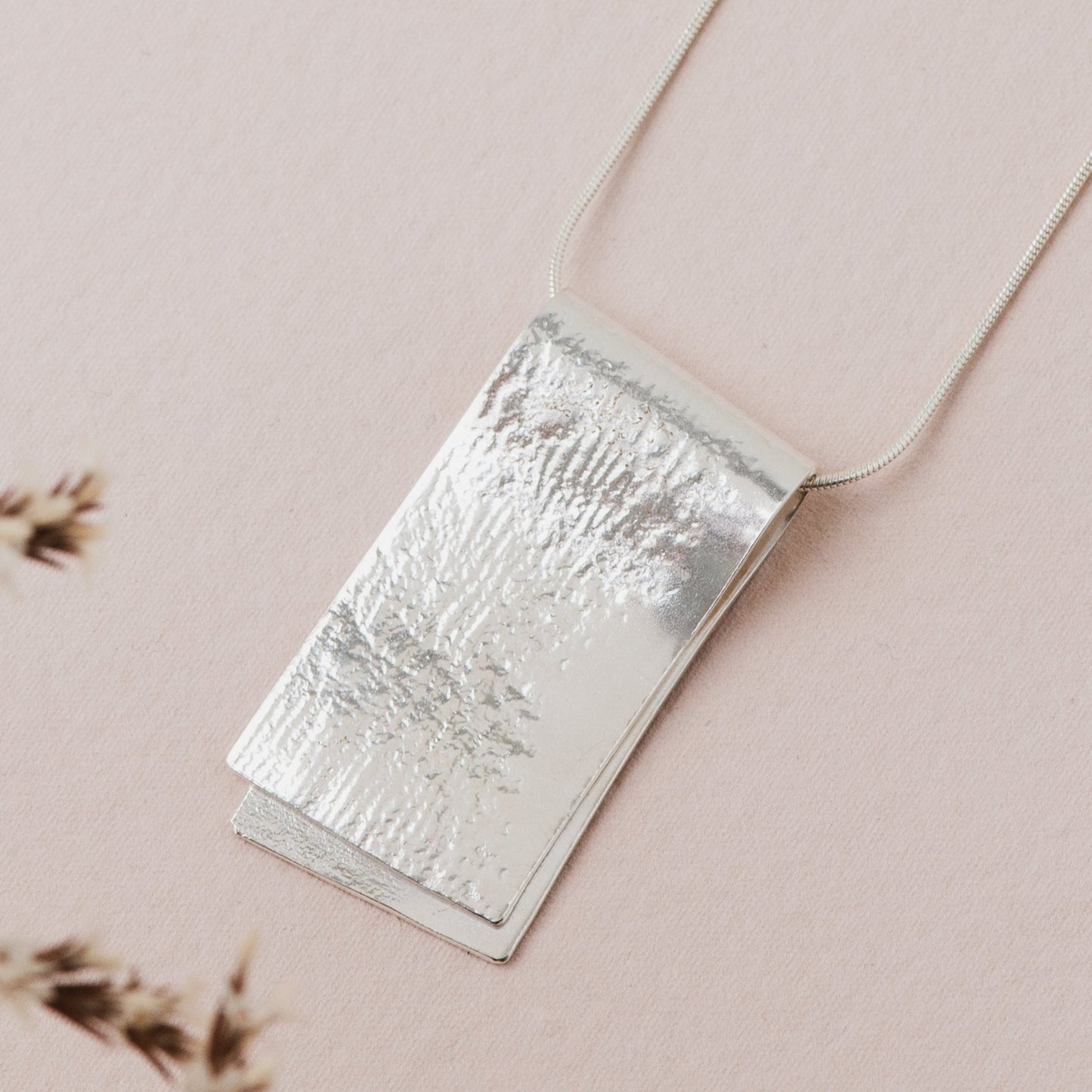Silver lace fold necklace - The Studio at Wirksworth