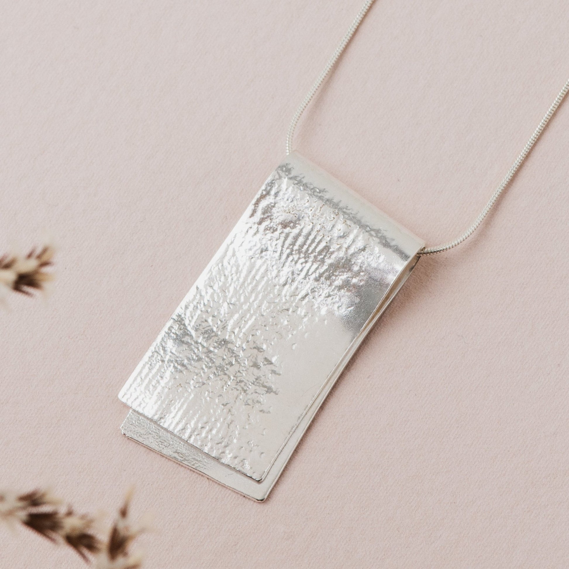 Silver lace fold necklace - The Studio at Wirksworth