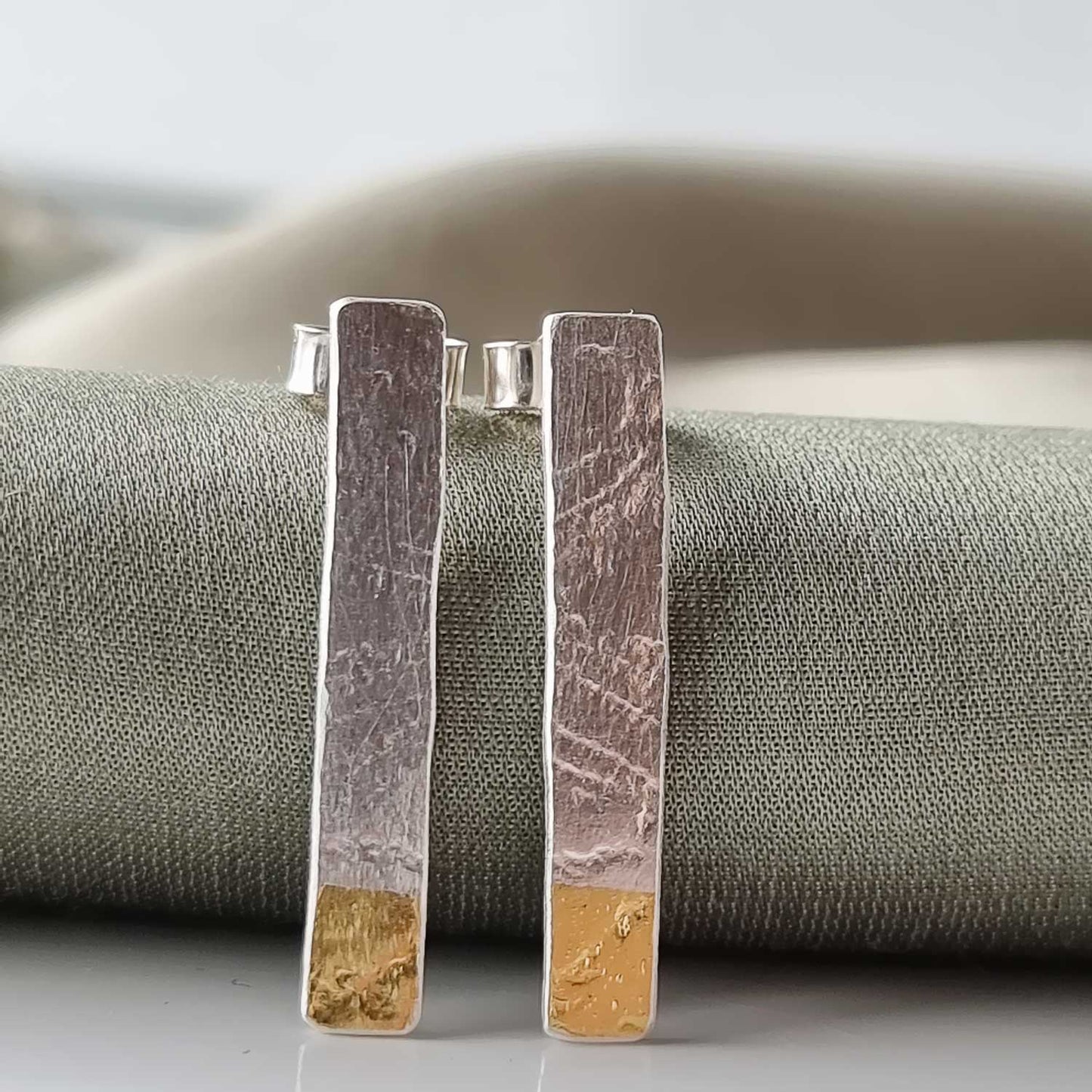 Lace stud earrings with gold - The Studio at Wirksworth