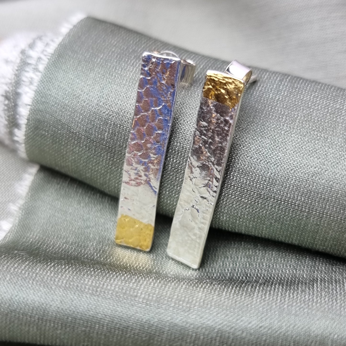 Lace stud earrings with gold - The Studio at Wirksworth