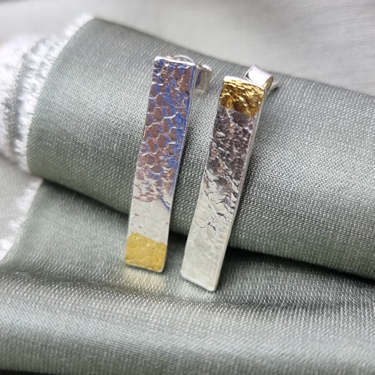 Lace stud earrings with gold - The Studio at Wirksworth